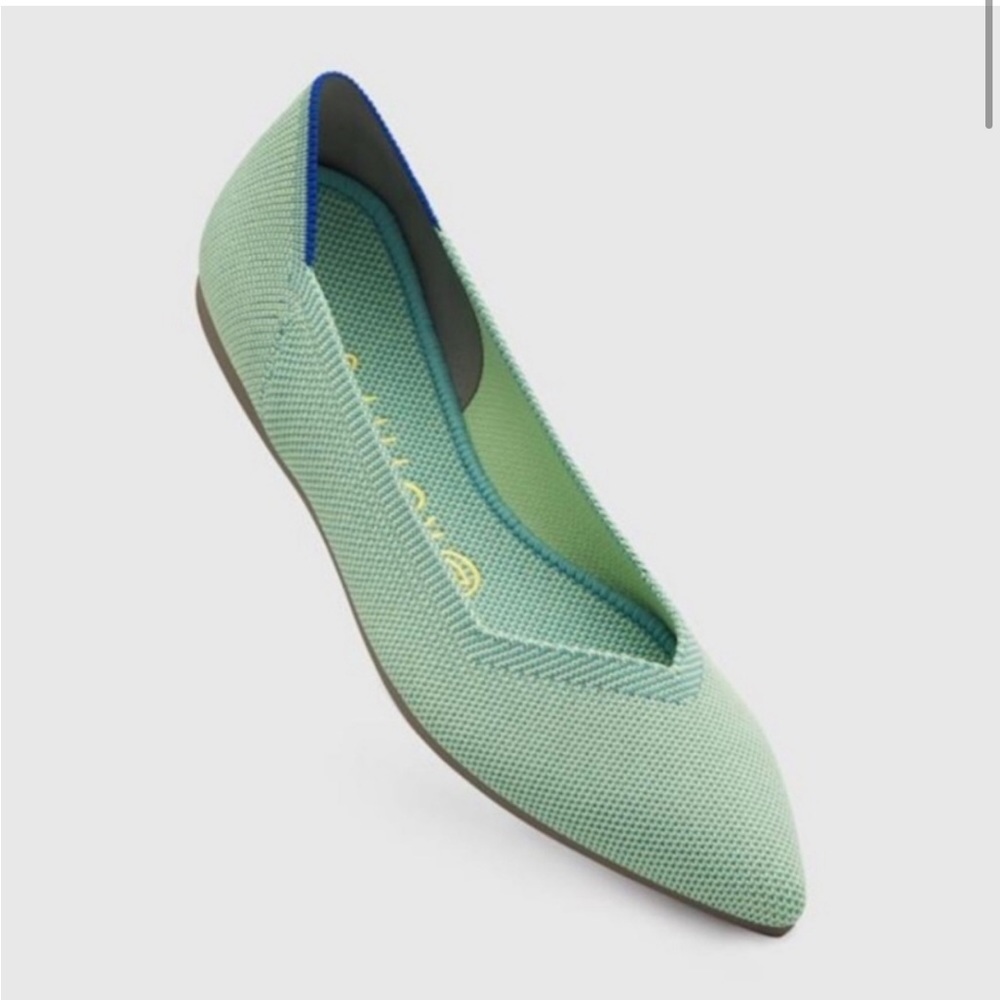Mint Green Rothy’s Ballet Flats Pointed Toe